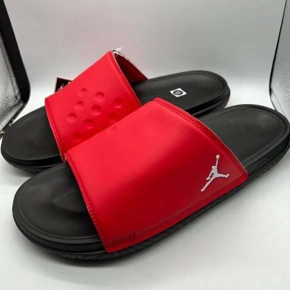 Air Jordan Play Slide Red/Black Sandals Size 14 - Picture 1 of 5